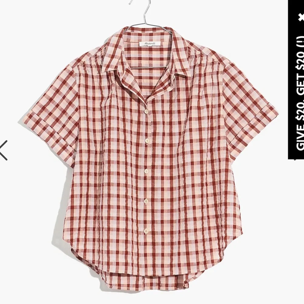 NWT Madewell Seersucker Baybrook Shirt in Plaid, Size S - Picture 1 of 16